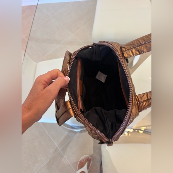 Quilted Metallic Bronze Women's Bag Small Size - Picture 3 of 6